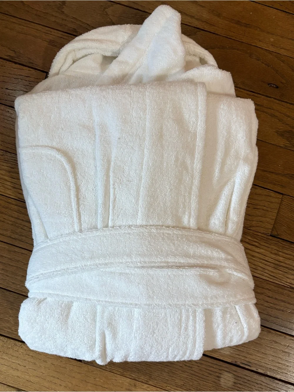 La Mer LUXURY Terry Bathrobe Plush WHITE Robe XL Women men unisex Green logo - Picture 5 of 6